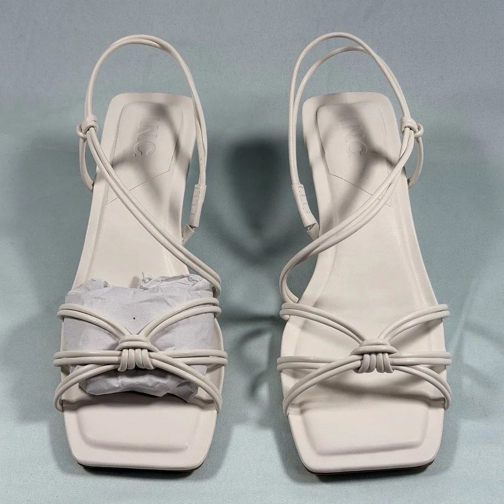 I.N.C. International Concepts  Size-9.5 M Women's Nahari Dress Sandals White